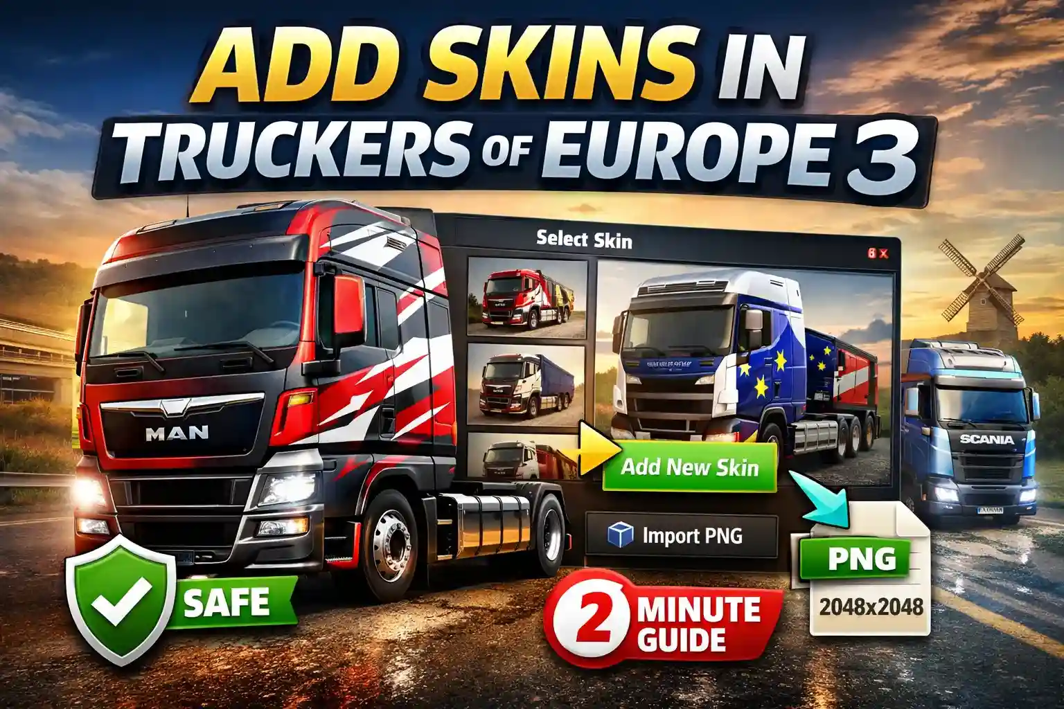 How to Add Skins in Truckers of Europe 3 (Safe PNG Guide